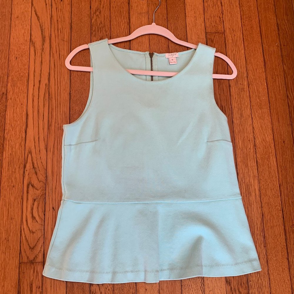 J. CREW | Women's Turquoise Peplum Tank | Medium